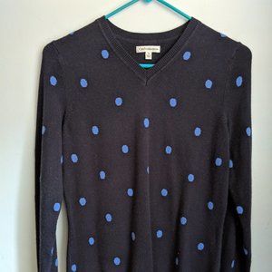 🎉 Croft&Barrow Medium (M) Navy and Blue Polkadot Sweater (3/$10)